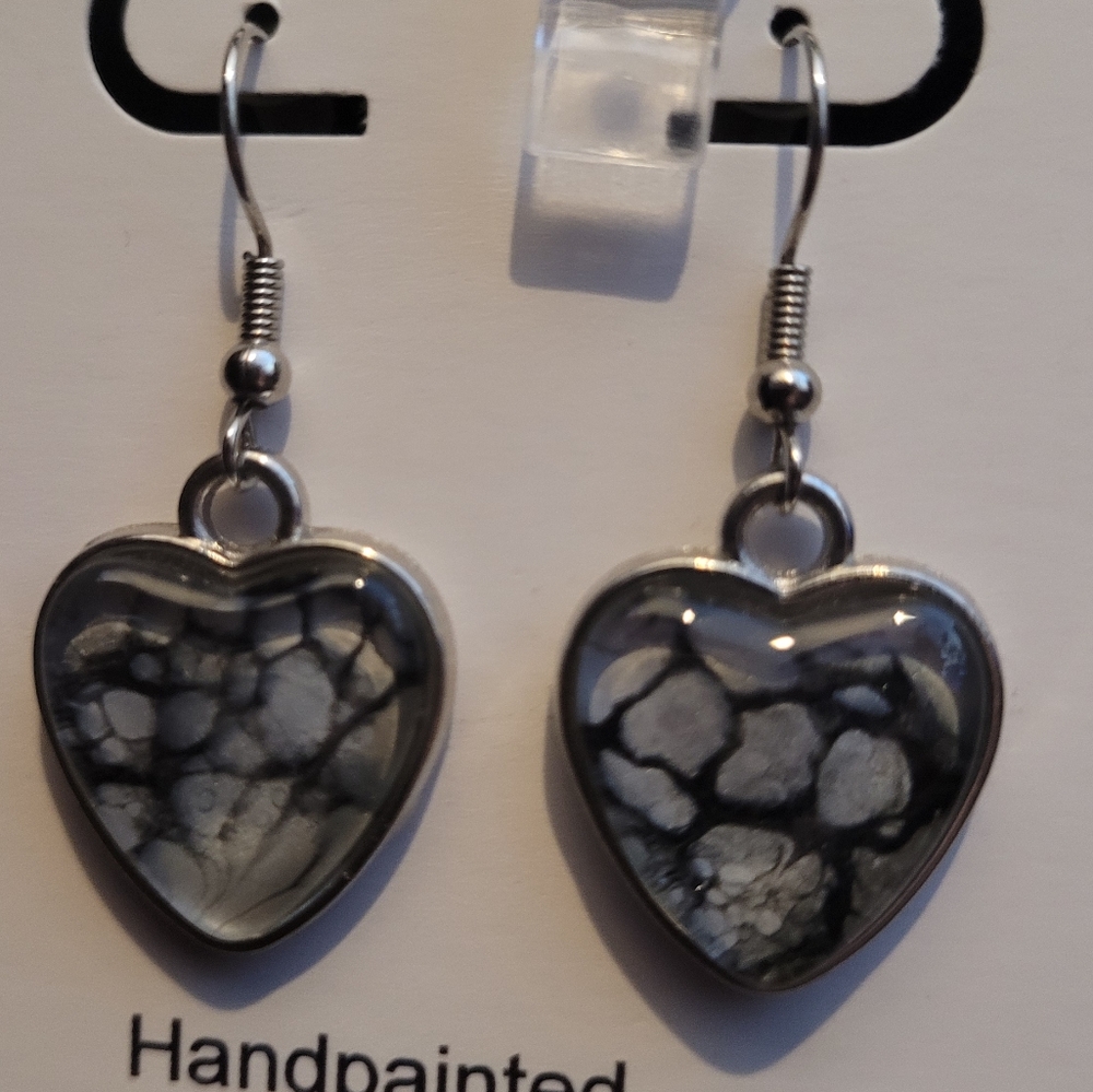 Handpainted glass earrings